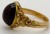 An English Victorian 15 k Gold, Plum Garnet Ring 1864