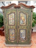 Painted Decorative Pine Cupboard/Wardrobe 1780