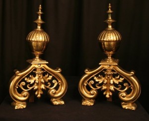 A Pair Of Gilded Fire Chenets