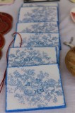 Set suport pahare - motiv floral albastru
