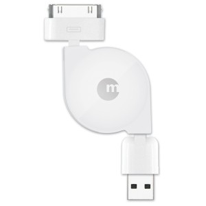 Cablu USB retractabil iPhone,iPod,iPad - Macally ReSync - U13